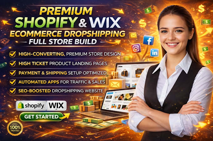 build shopify high ticket dropshipping website store design redesign developer