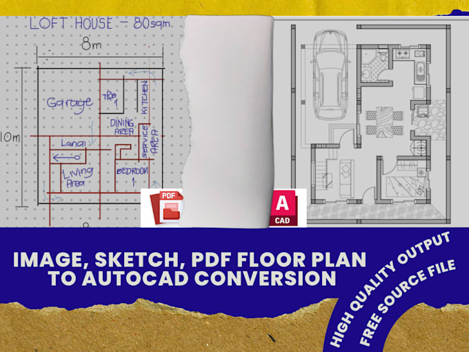 convert image, sketch, PDF to autocad dwg
