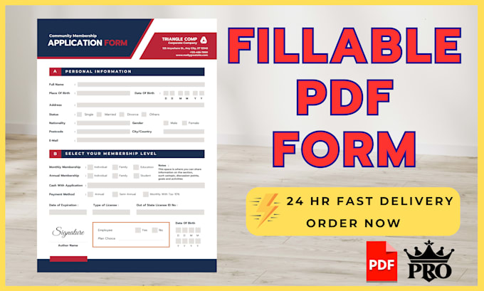 create fillable PDF form, design and convert document to fillable PDF