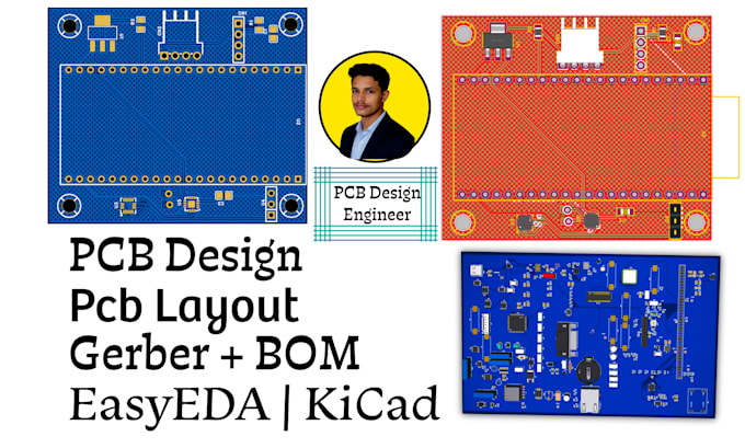 design pcb schematic and layout in easyeda or kicad