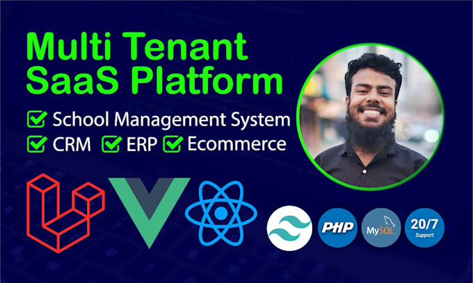develop ai driven multi tenant saas platform, CRM, erp, SMS