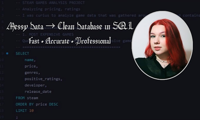 clean and organize your database using sql