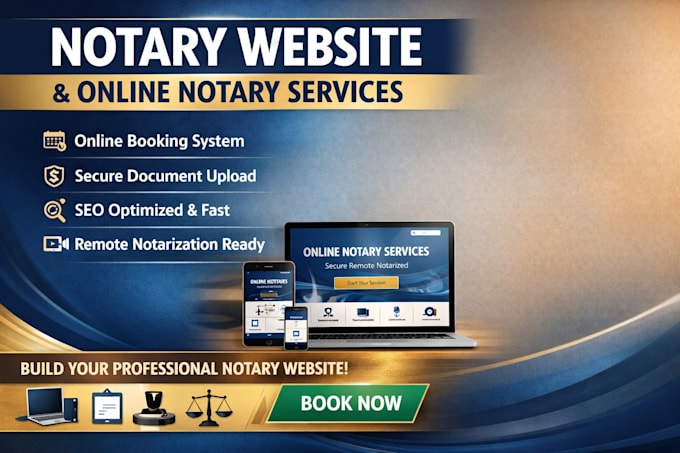 create a responsive notary website, online notary booking, remote notarization