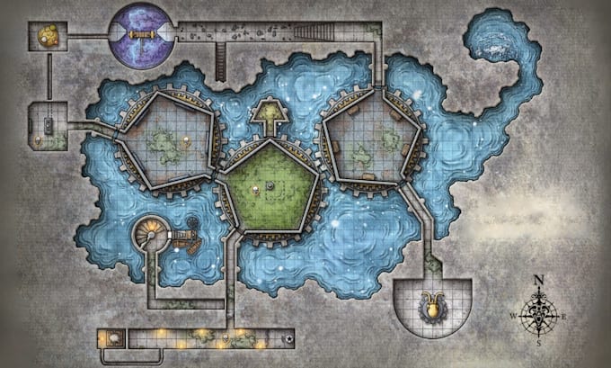 create custom dnd world maps, battle maps, fantasy maps, ttrpg maps, dungeon map