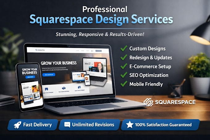 design squarespace website landing page redesign website development custom code