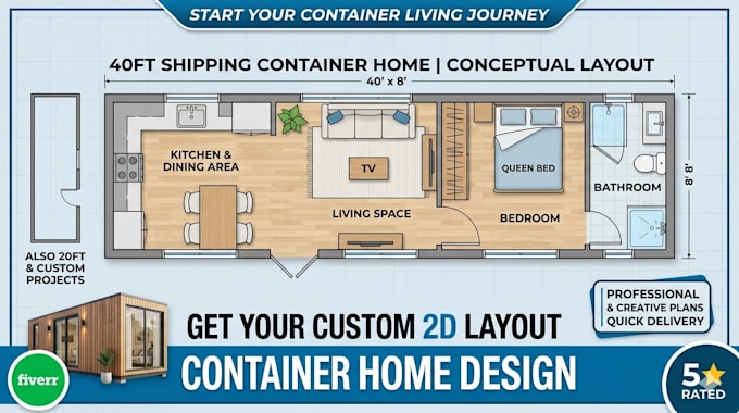 design a container house 2d floor plans