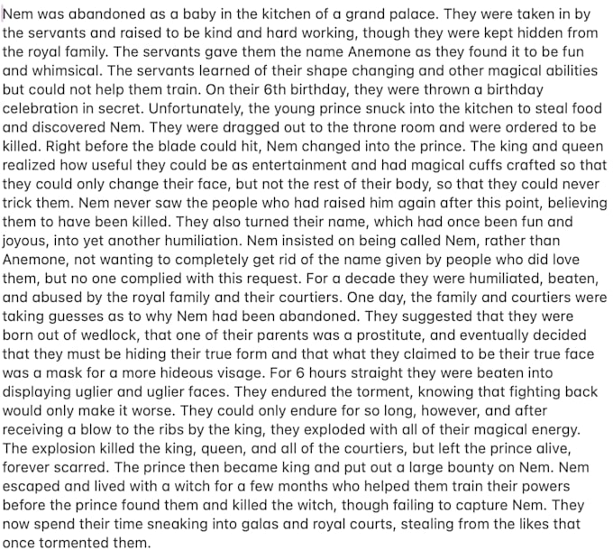make a unique backstory for your dnd character