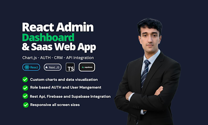 build react next js admin dashboard, saas web app or crm panel with tailwind css
