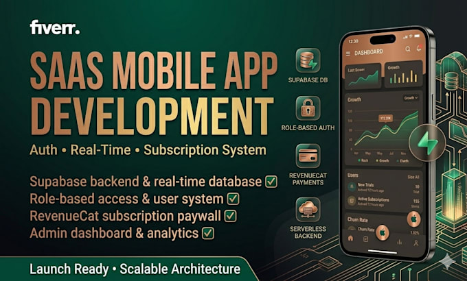 build your saas mobile app with auth, supabase backend and subscription paywall