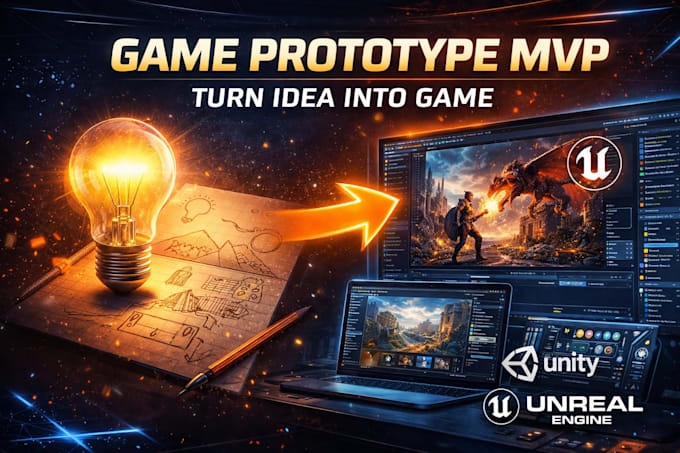 create a game prototype or mvp using unity or unreal engine