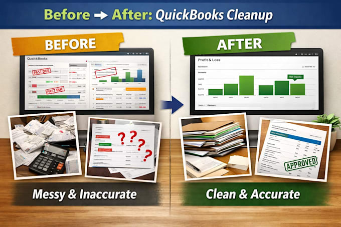 do quickbooks bookkeeping and monthly cleanup