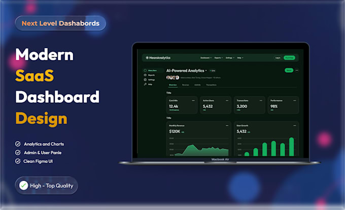 Design modern saas dashboard ui ux in figma by Ferasali_shah | Fiverr