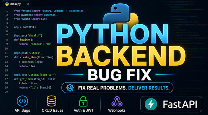 fix bugs in your fastapi or python backend API
