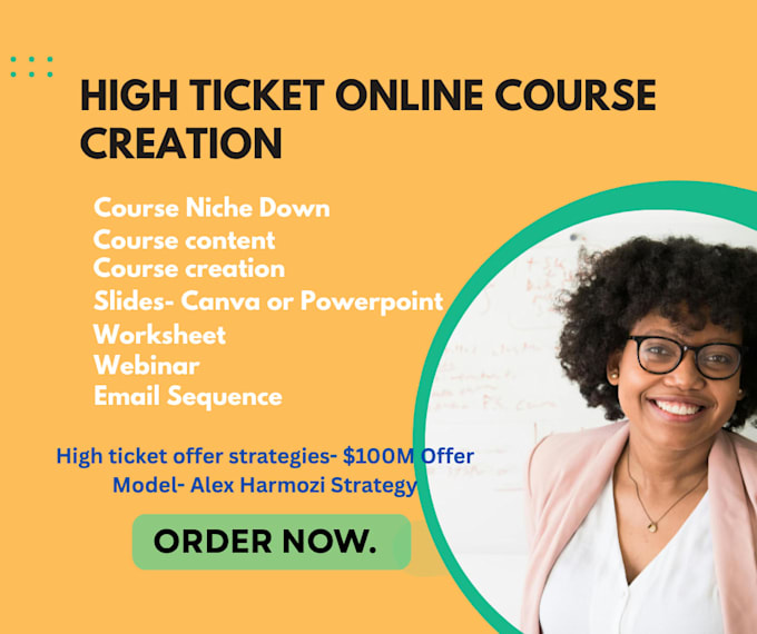 create high ticket course content,worksheet and slides,webinar template