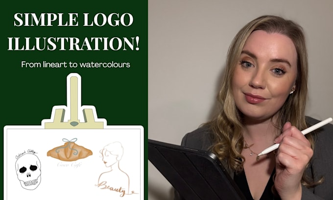 hand draw a simple logo or illustration