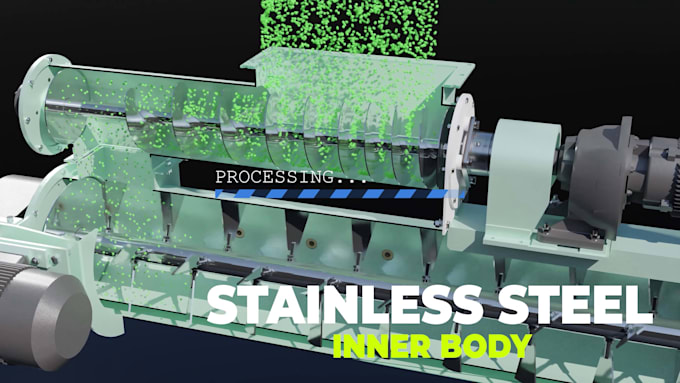 create 3d industrial machinery animation mechanical equipment process video