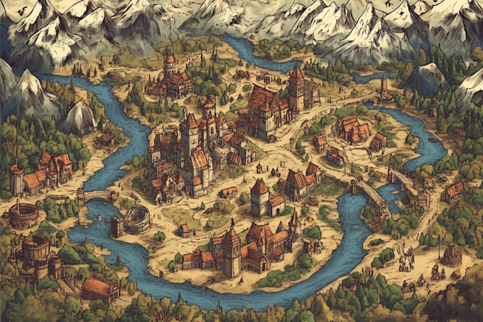 Create your fantasy city map by Darianutledge | Fiverr