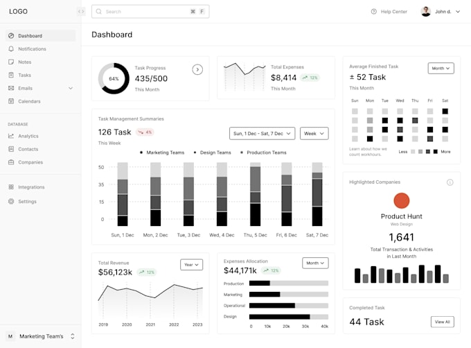 create develop custom PHP webapp CRM HR erp web portal and dashboard