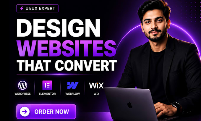 design website in wordpress, webflow, wix, shopify, framer best web designer