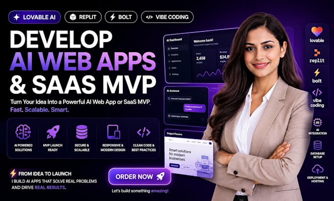 develop lovable ai web apps saas mvp replit bolt vibe coding ai app development