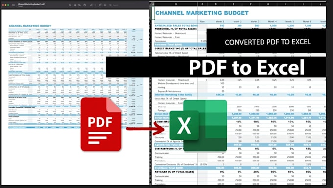pdf to excel conversion, and document formatting