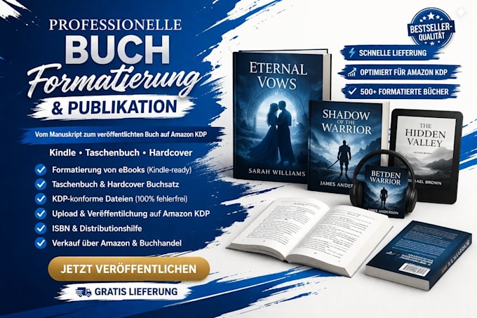 professionelle formatierung und verffentlichung für amazon KDP