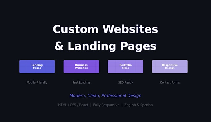 create a professional website or landing page