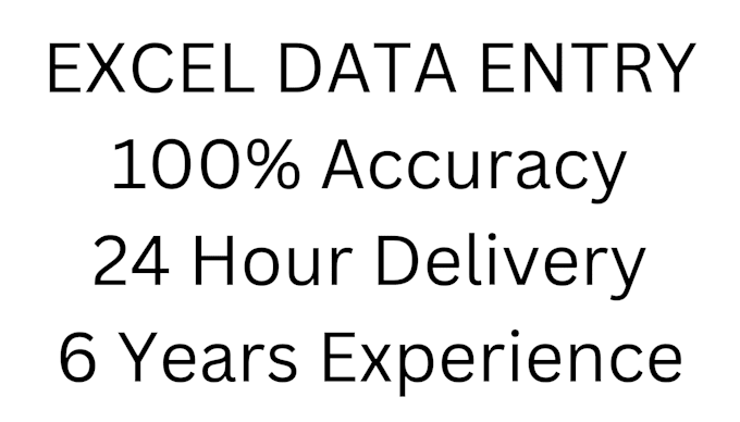 do accurate data entry and excel organization with validation