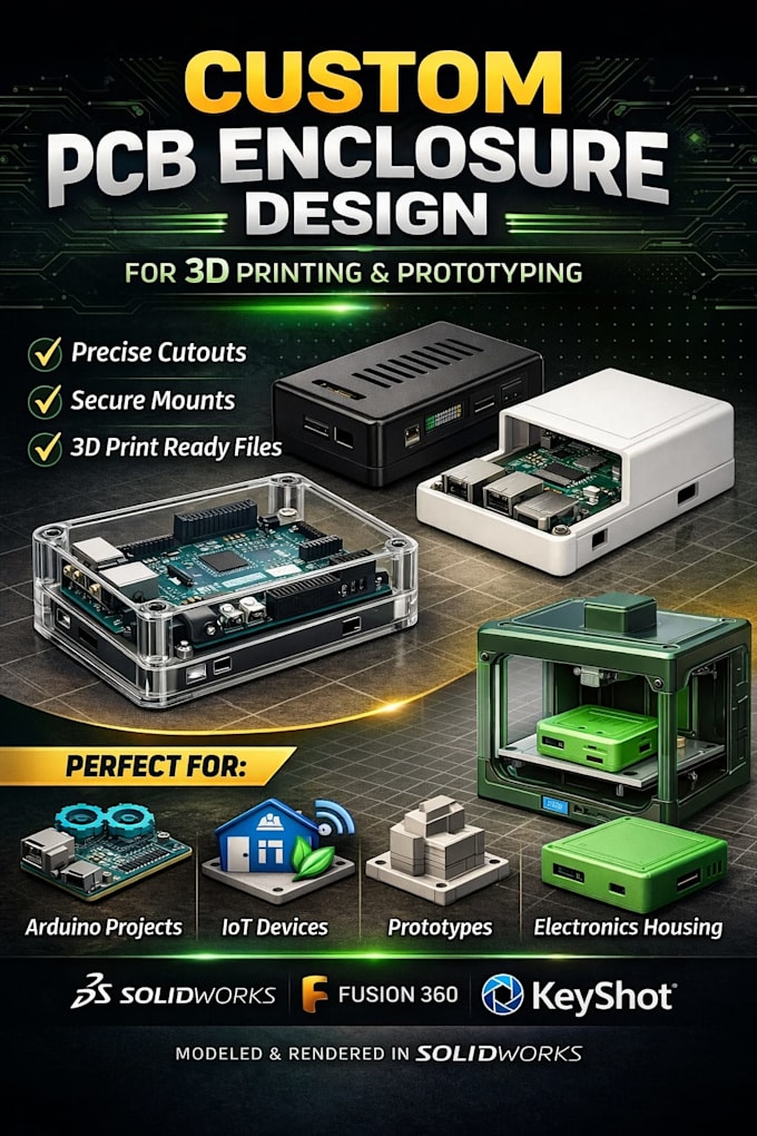 design simple pcb enclosure for 3d printing and prototyping