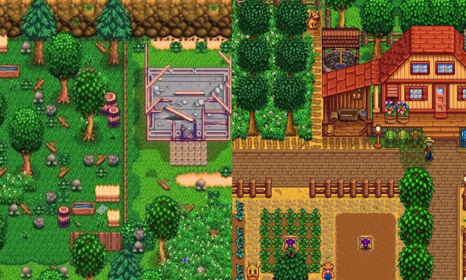 do pixel art top down tileset, tilemap rpg game asset, pixel art background