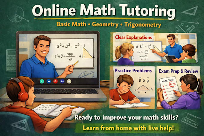 tutor math, geometry, and trigonometry clearly and effectively