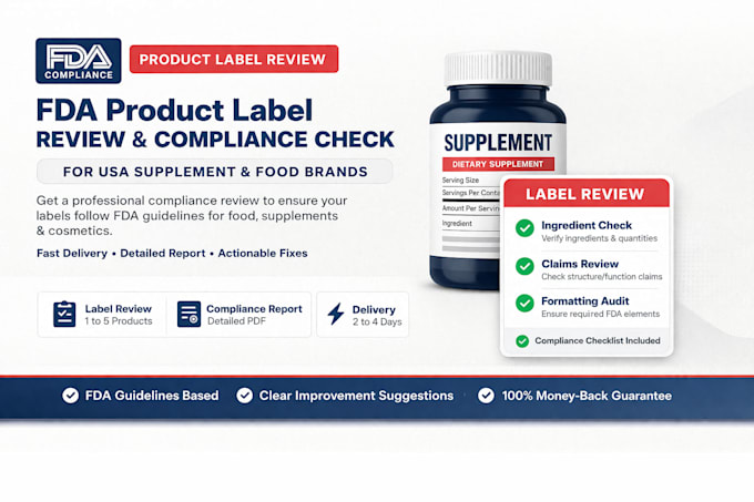 Do fda product label review and compliance check for usa supplement ...