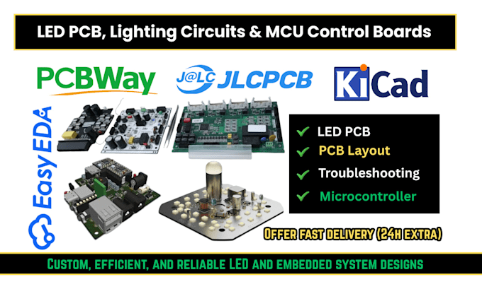 design high quality led pcb, lighting circuits and mcu control boards