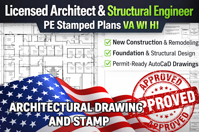 License architect structural engineering pe stamp in virginia wisconsin ...
