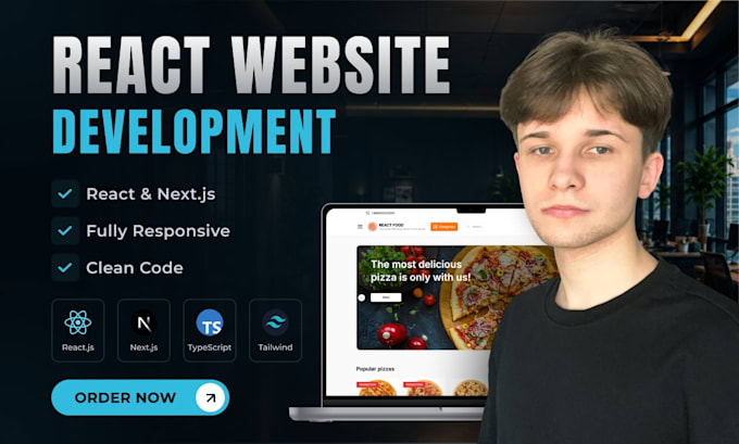 develop a modern website in react or next js