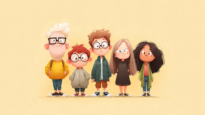 draw a cute and funny cartoon illustration