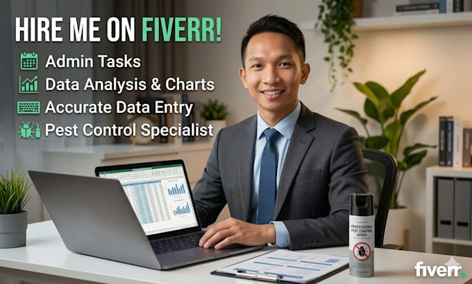 do admin tasks, pest control, data analysis and management