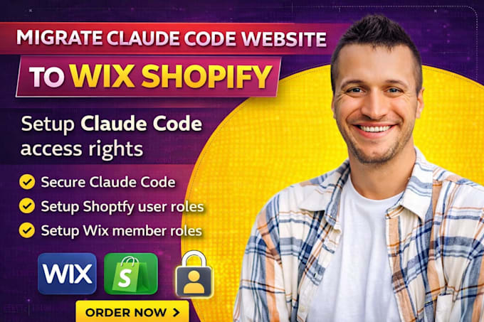 migrate claude code website to wix shopify setup claude code access rights
