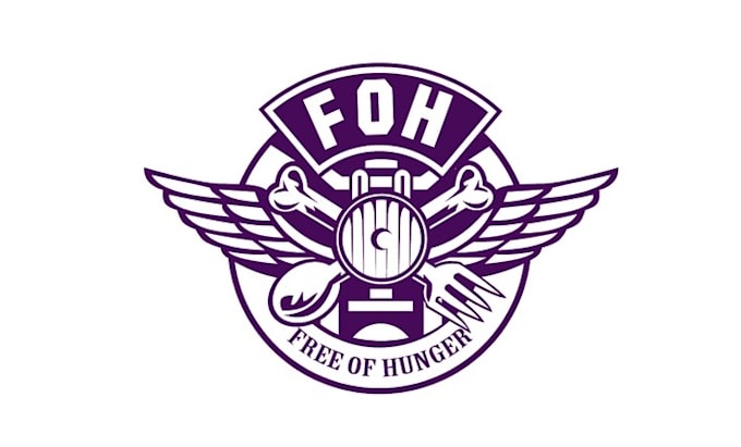 make badass motorcycle logo to fight hunger