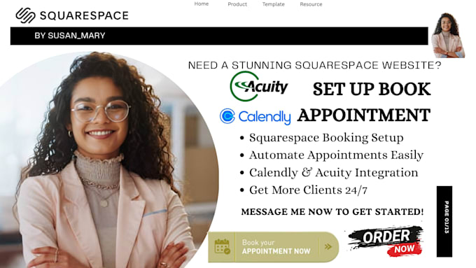 set up squarespace booking and appointment, setup acuity scheduling calendly