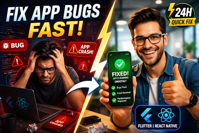 fix bugs in your flutter or react native app
