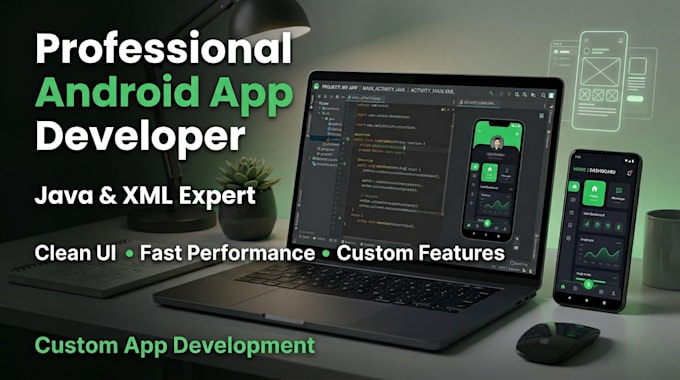develop professional android app using java and xml