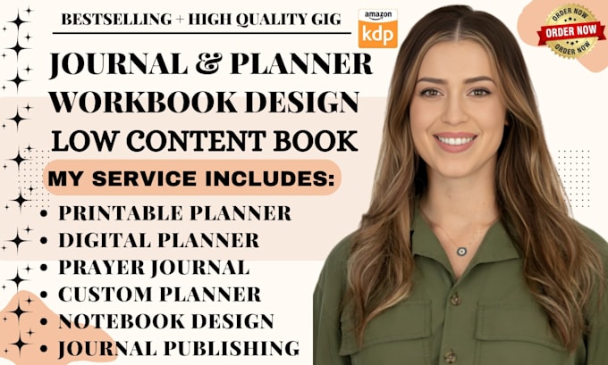 Format, design book interior for journal planner workbook and low ...