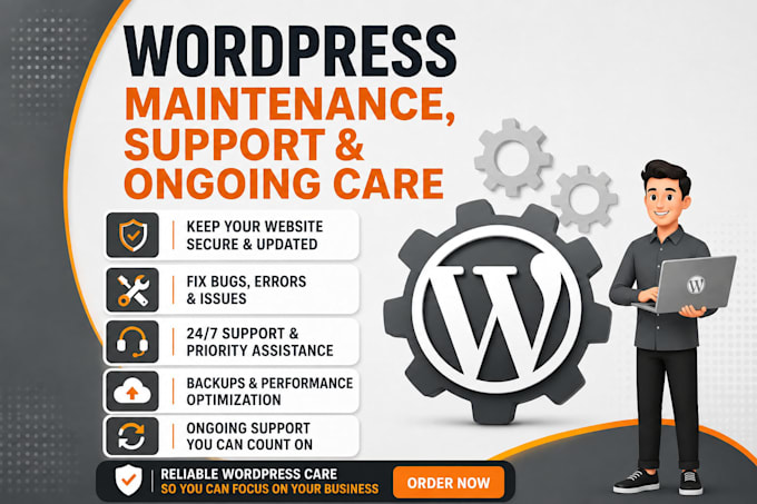 provide wordpress maintenance, support and monthly care