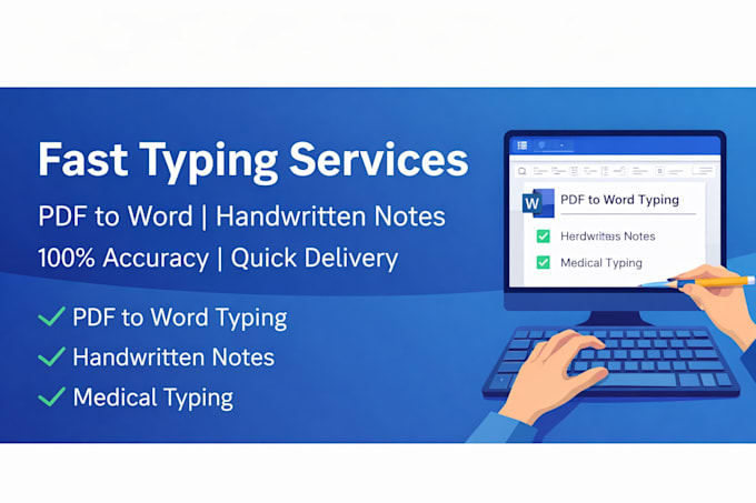 Do fast and accurate typing from pdf or handwritten notes to word by ...