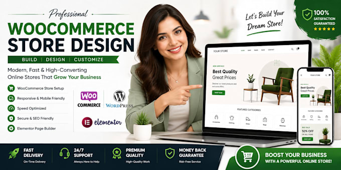 design a wordpress ecommerce store and elementor online shop