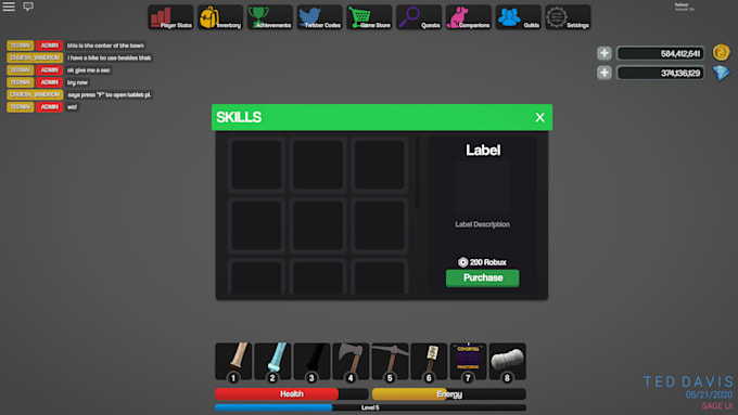 design professional gui or UI for your roblox game