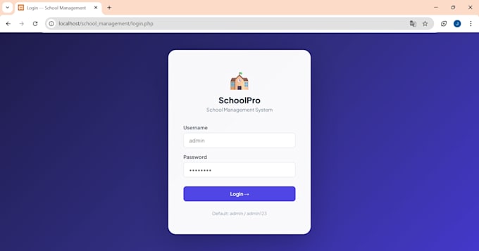 develop a school management system using PHP