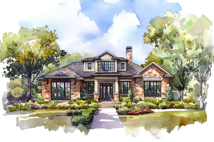 watercolor a house portrait