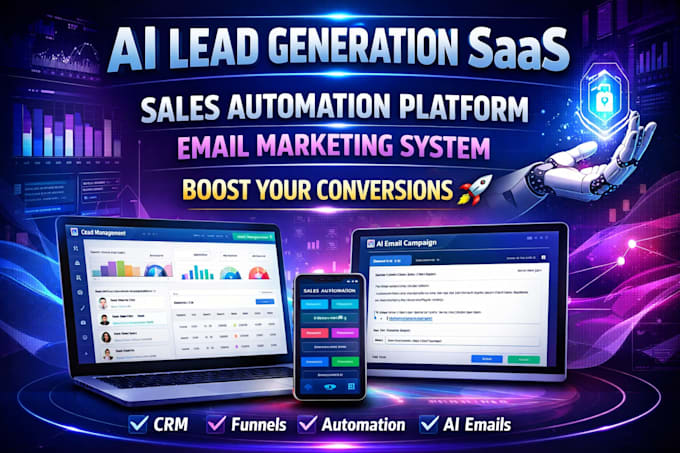 develop saas ai lead generation website, sales automation, email marketing web